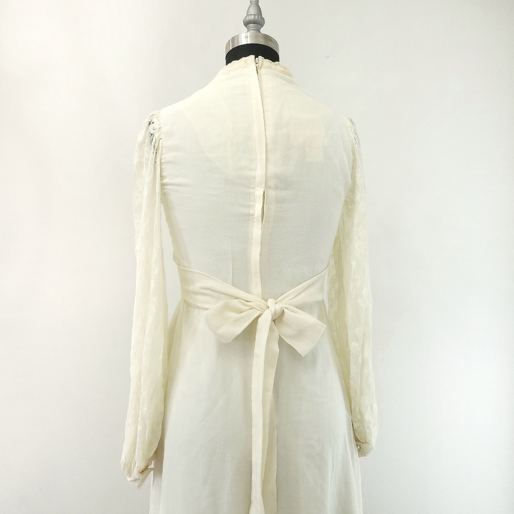 Gunne Sax Vintage 1970's Romantic Lace Cottagecore Prarie Wedding Dress - Picture 11 of 12